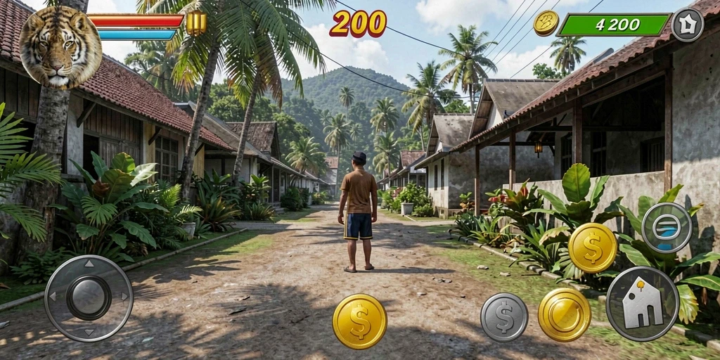 Fitur interaksi sosial dengan pemain lain.