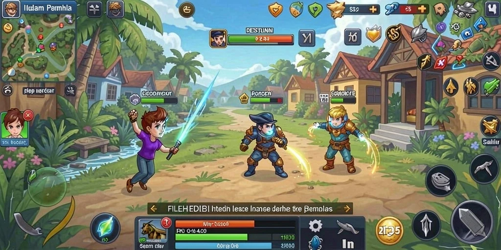 Menampilkan pemandangan indah dalam game.